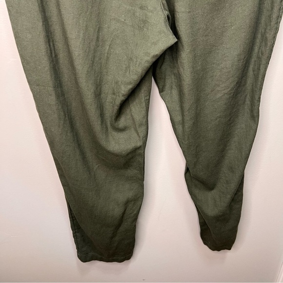 Old Navy Straight Hi Rise Taper Linen Olive Pants Size XL - Picture 6 of 10